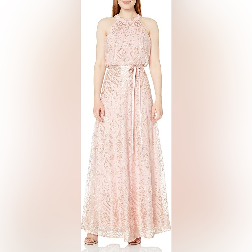 Pink and gold marina prom dress (size 4)